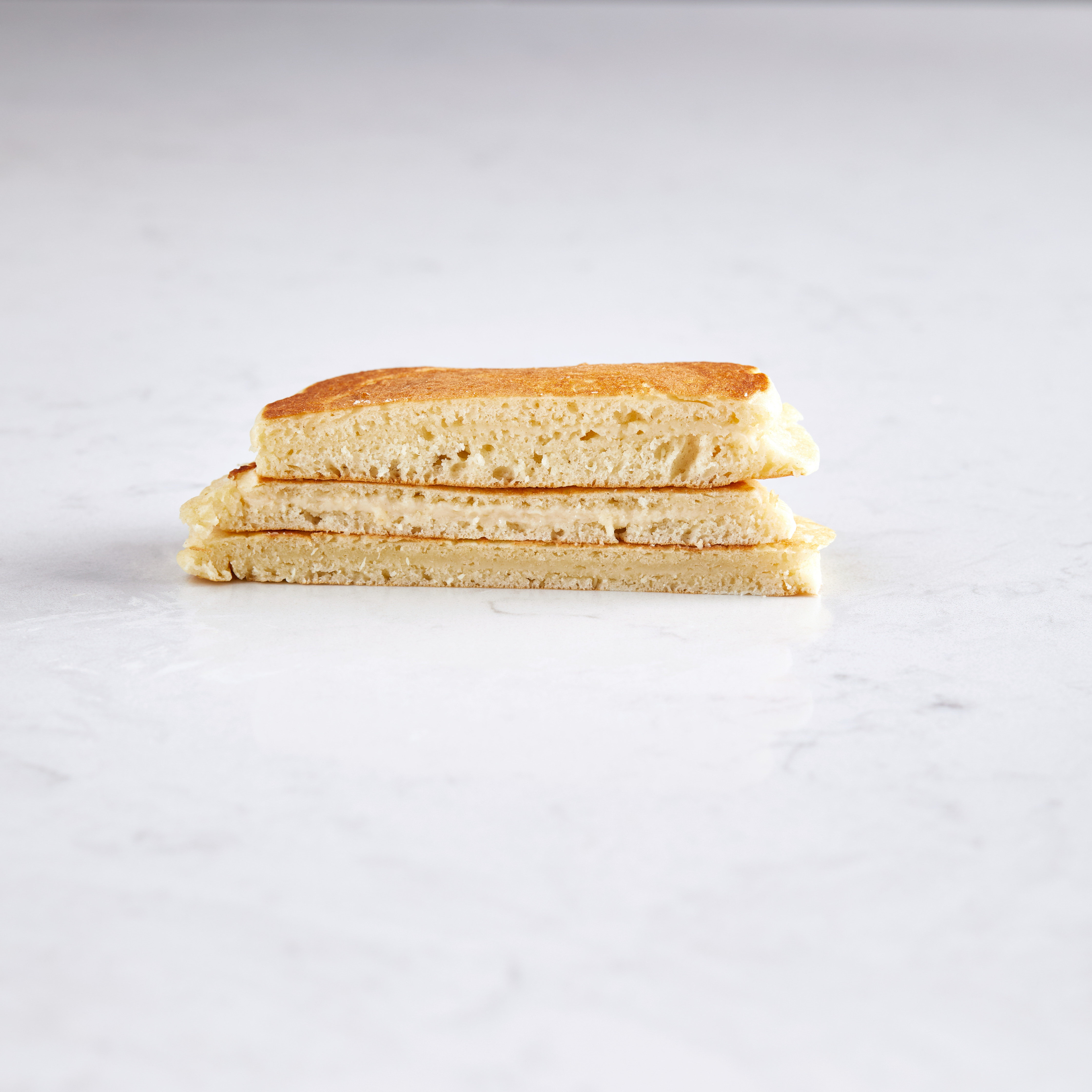 rubbery, flat pancake made with margarine